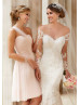 Sheer Neckline Ivory Lace Tulle Long Sleeves Buttons Back Wedding Dress